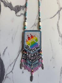 Image 1 of Beaded Medallion - Two Spirit Wolf Clan