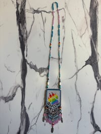 Image 3 of Beaded Medallion - Two Spirit Wolf Clan