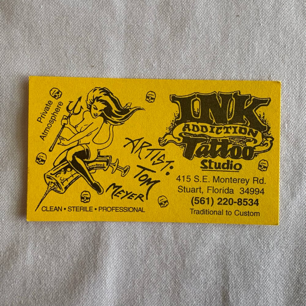 Ink Addiction Tattoo Studio Tom Meyer Business Card 
