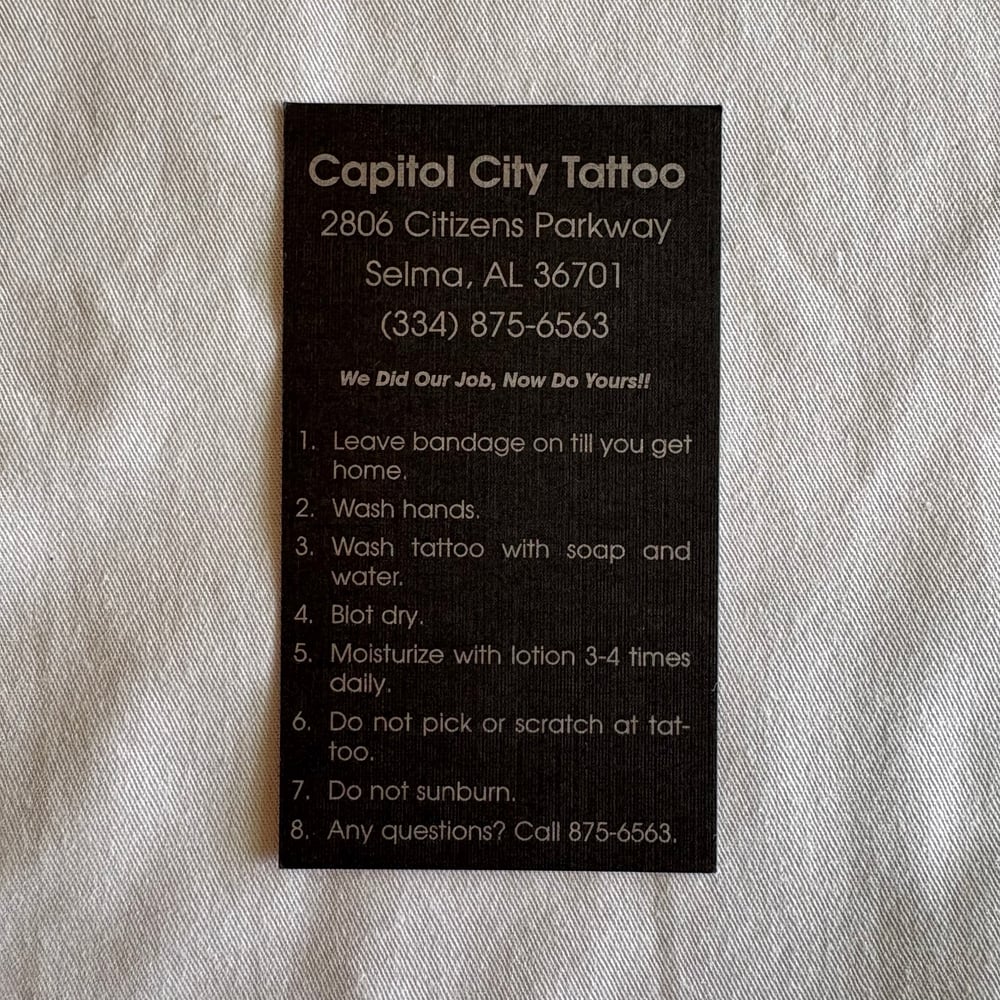 Capital City Tattoo Business Card 