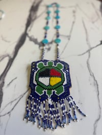 Image 2 of Beaded Medallion - Medicine Turtle
