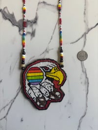 Image 4 of Beaded Medallion - Rainbow Eagle
