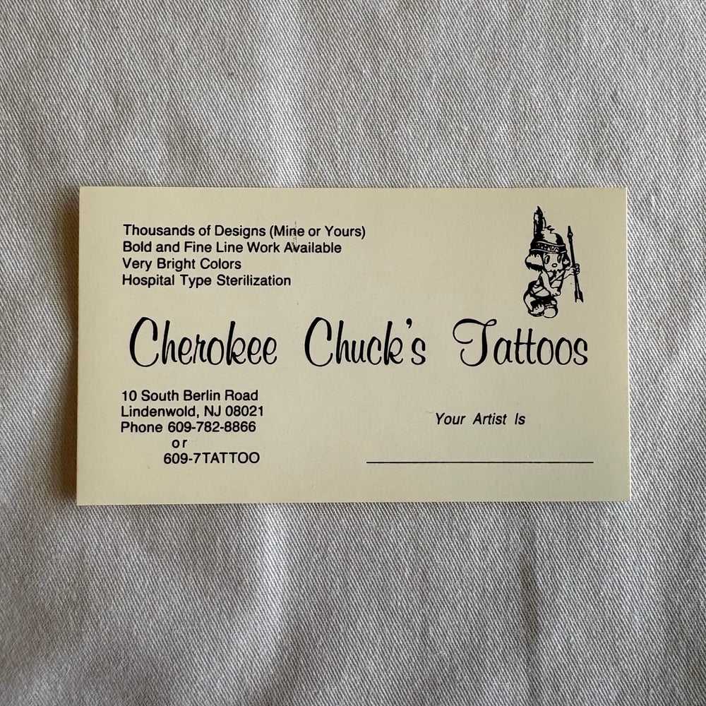 Cherokee Chuck’s Tattoos Business Card 