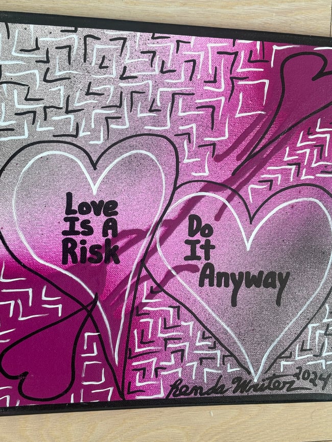 12” x 12” • Love is a risk. • Canvas Original