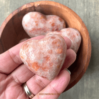 Image 4 of Sunstone Crystal Heart, Sunstone Crystal, Sacral Chakra Stone, For Confidence