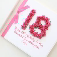 Image 13 of Granddaughter Birthday Card. Personalised Granddaughter Card. Handmade Granddaughter Card. 