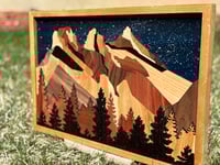 Image 2 of Handcrafted Wooden Mountain Art | Three Sisters Canmore | Rustic Wall Decor for Nature Lovers