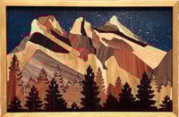 Image 4 of Handcrafted Wooden Mountain Art | Three Sisters Canmore | Rustic Wall Decor for Nature Lovers