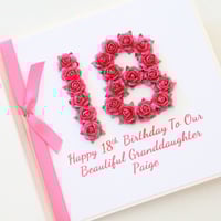 Image 3 of Granddaughter Birthday Card from Grandparents. Any Age. Handmade Granddaughter Card. 