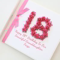Image 9 of Granddaughter Birthday Card from Grandparents. Any Age. Handmade Granddaughter Card. 