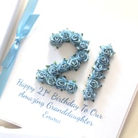 Image 1 of Granddaughter Birthday Card from Grandparents. Any Age. Handmade Granddaughter Card. 