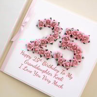 Image 2 of Granddaughter Birthday Card from Grandparents. Any Age. Handmade Granddaughter Card. 