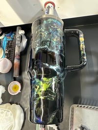 40oz black marble with blue gold