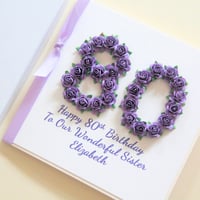 Image 1 of Sister Birthday Card. Any Age. Handmade To My Sister Card. To Our Sister Card.