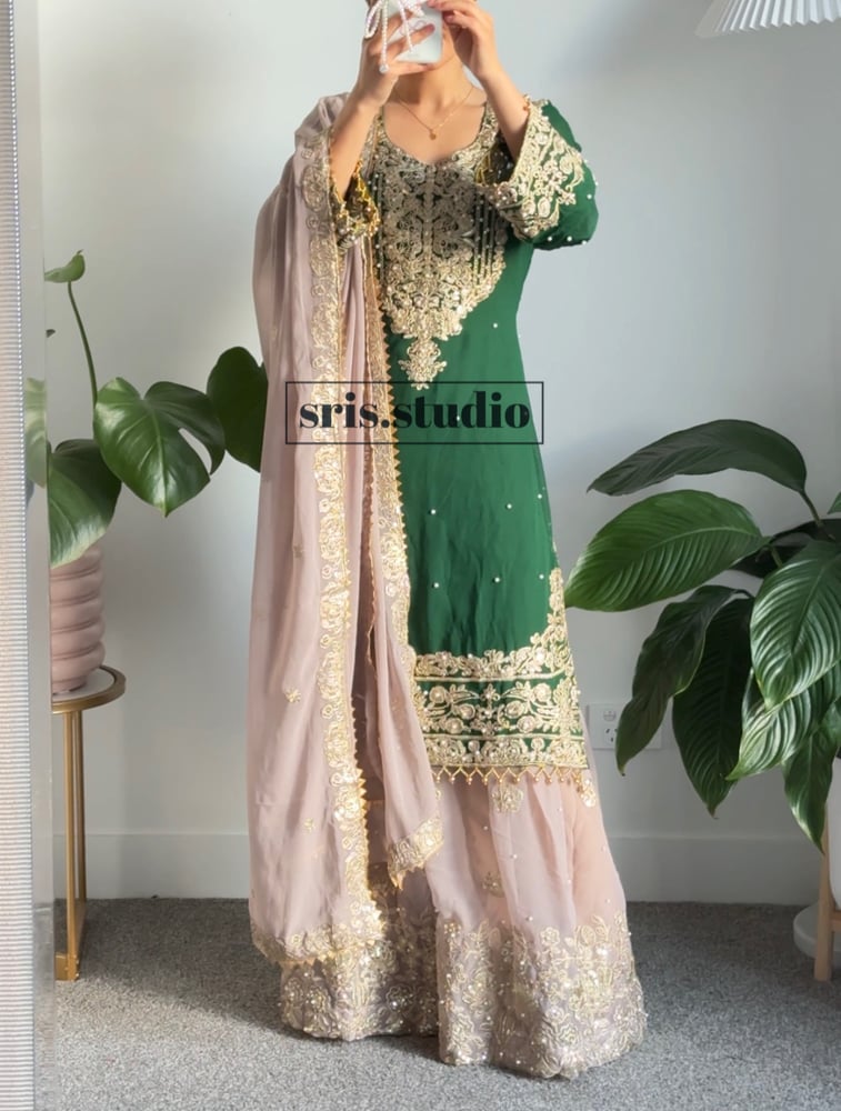 Image of Festive wear three piece kurtha set
