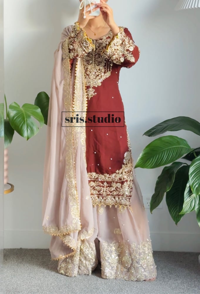Image of Festive wear three piece kurtha set 