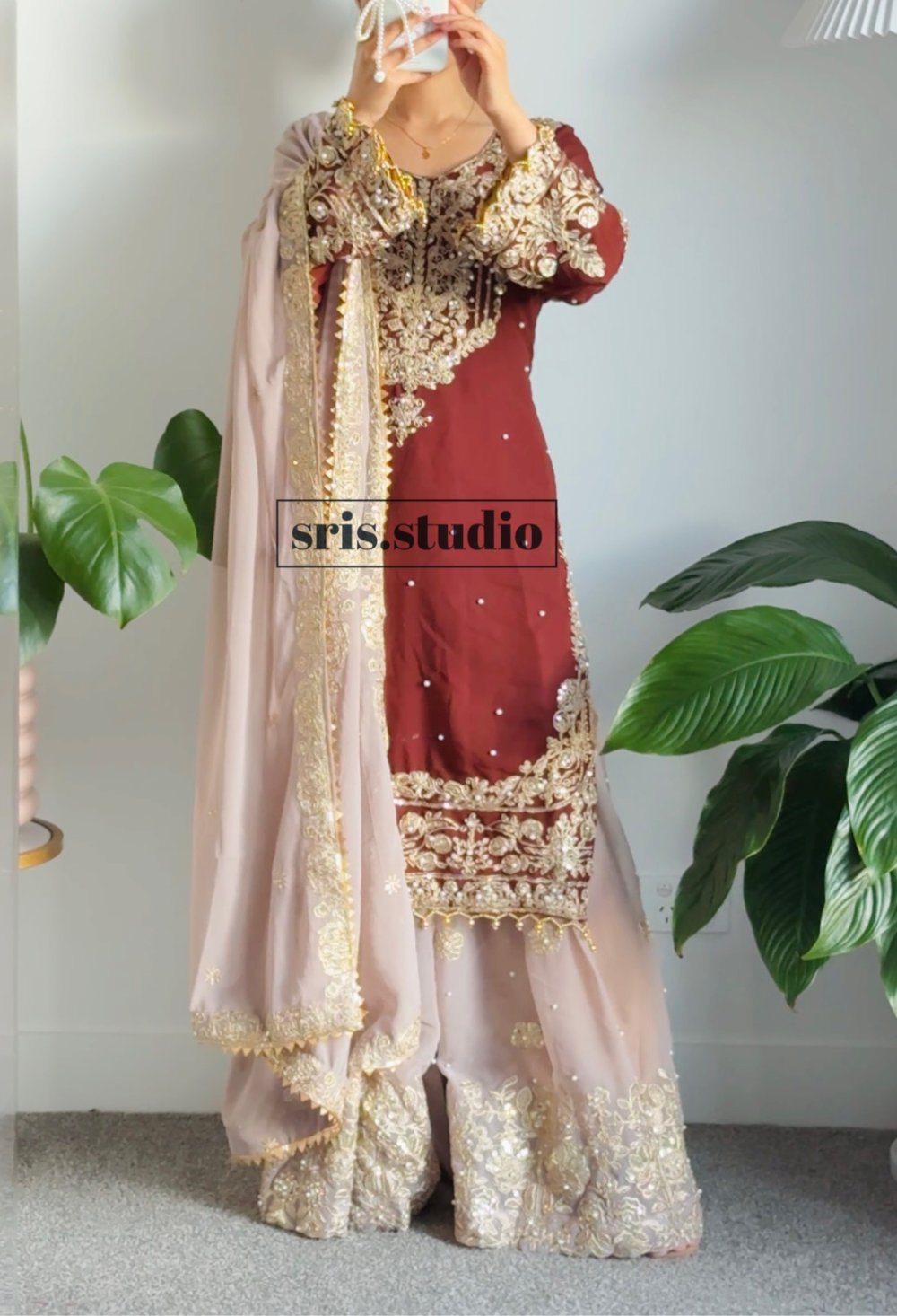 Image of Festive wear three piece kurtha set 