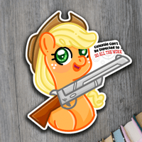 Image 1 of Fired Up Apple Jack My Little Pony Inspired Matte Vinyl Sticker