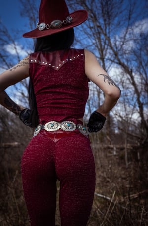 Image of Toxic Vision Cowgirls from Hell burgundy top