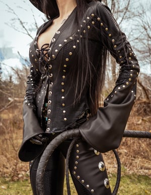 Image of Toxic Vision Cowgirls from Hell black longsleeve top ONE OF A KIND