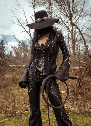 Image of Toxic Vision Cowgirls from Hell black longsleeve top ONE OF A KIND