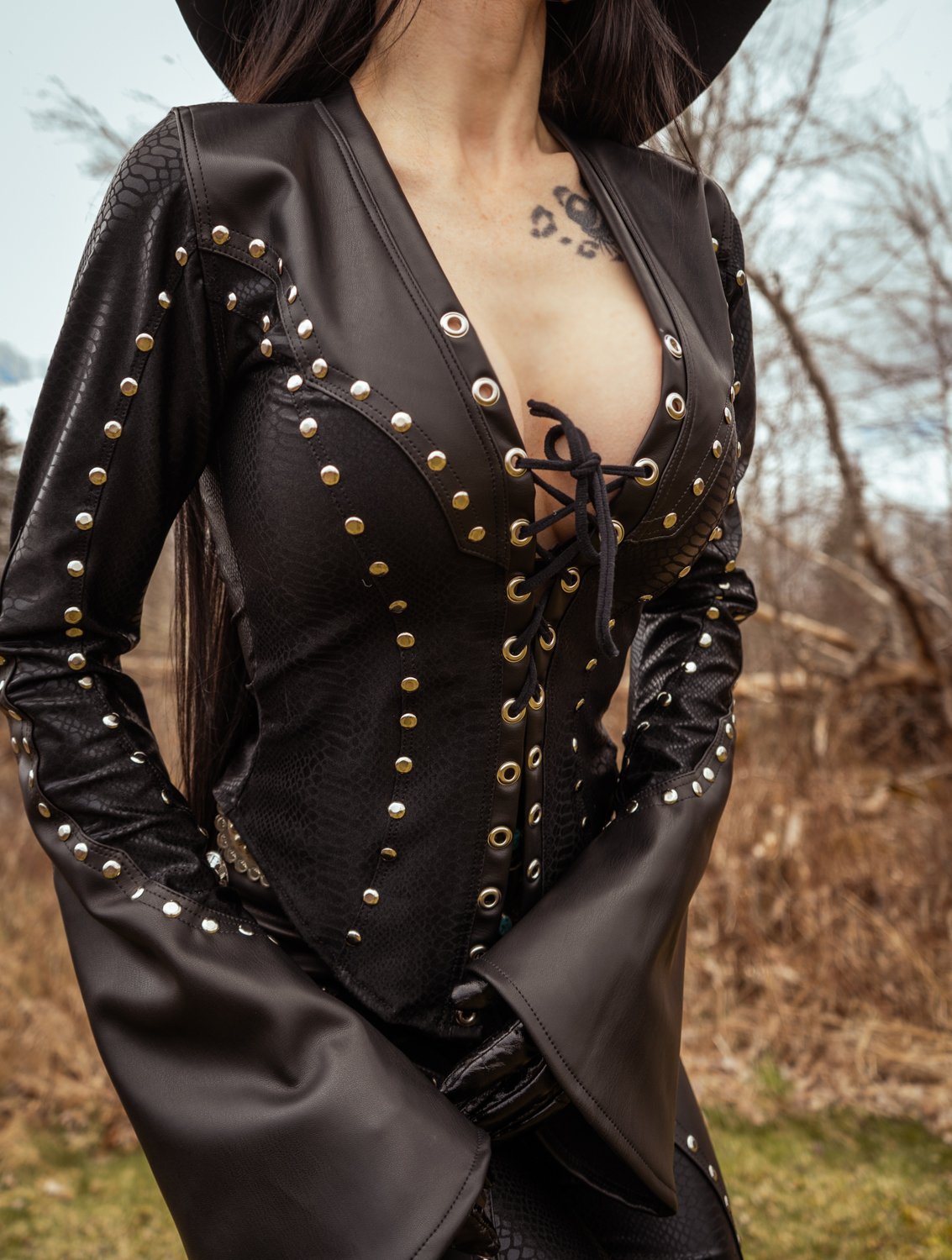 Image of Toxic Vision Cowgirls from Hell black longsleeve top ONE OF A KIND