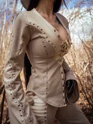 Image of Toxic Vision Cowgirls from Hell bone longsleeve top ONE OF A KIND