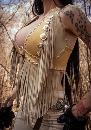 Image of Toxic Vision Cowgirls from Hell boneyard fringe top ONE OF A KIND