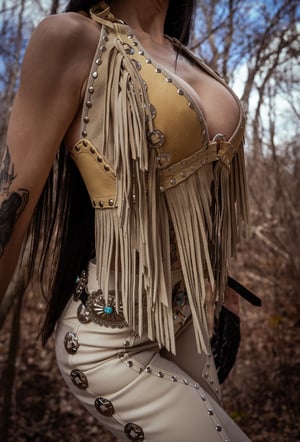 Image of Toxic Vision Cowgirls from Hell boneyard fringe top ONE OF A KIND