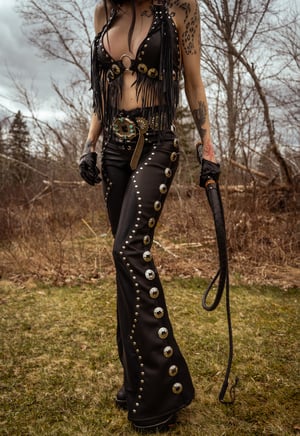 Image of Toxic Vision Cowgirls from Hell black concho pants CUSTOM SIZING