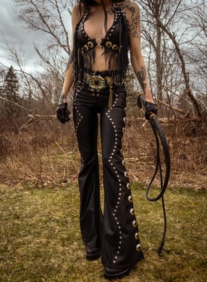 Image of Toxic Vision Cowgirls from Hell black concho pants CUSTOM SIZING