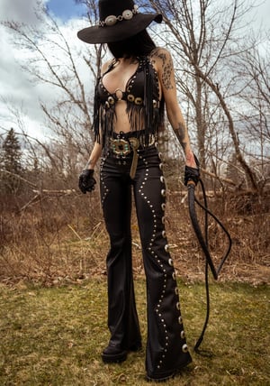 Image of Toxic Vision Cowgirls from Hell black concho pants CUSTOM SIZING