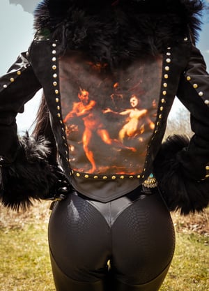 Image of Toxic Vision Cowgirls from Hell faux leather rider pants CUSTOM SIZE