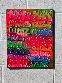 Image 2 of No frills roll call across two canvases  2022