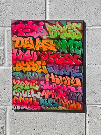 Image 1 of No frills roll call across two canvases  2022