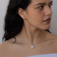 Image 2 of Star Pendant Chain Necklace, White