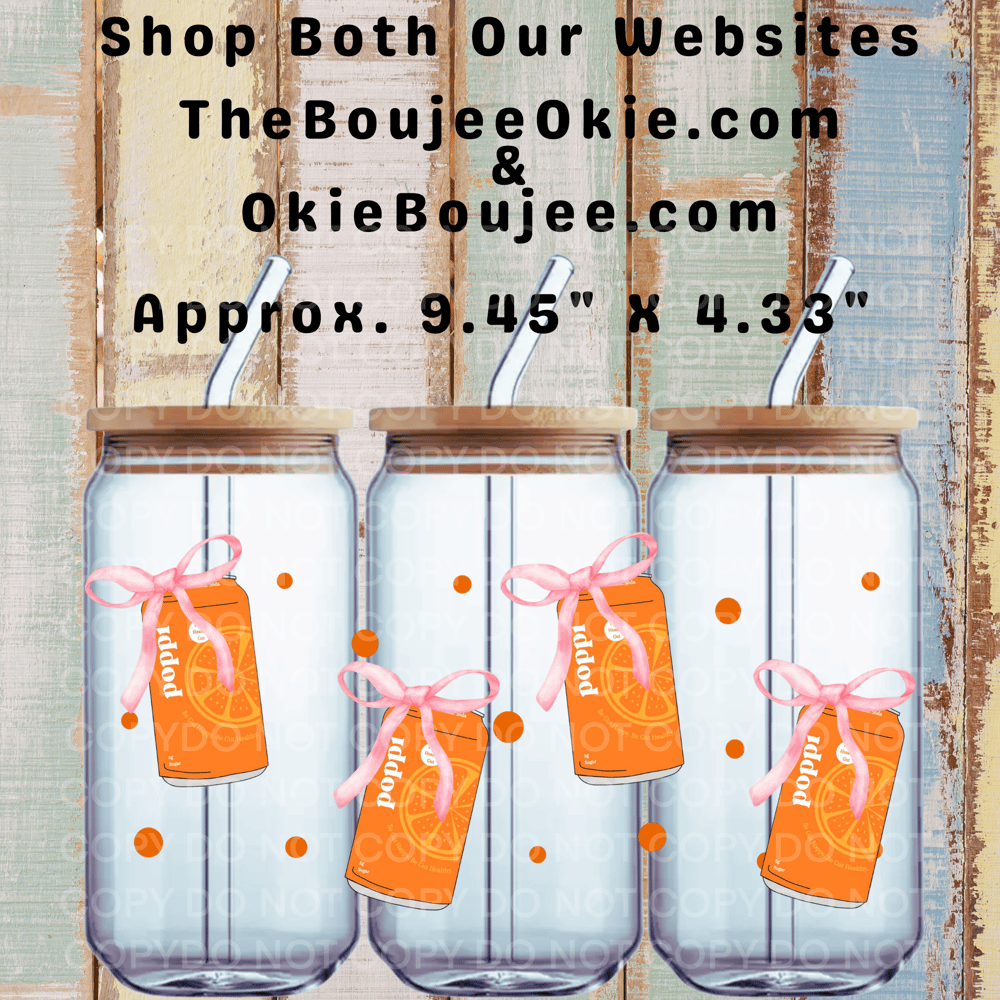 Image of Poppi Orange Soda Double Sided Uv Dtf Wrap W0633