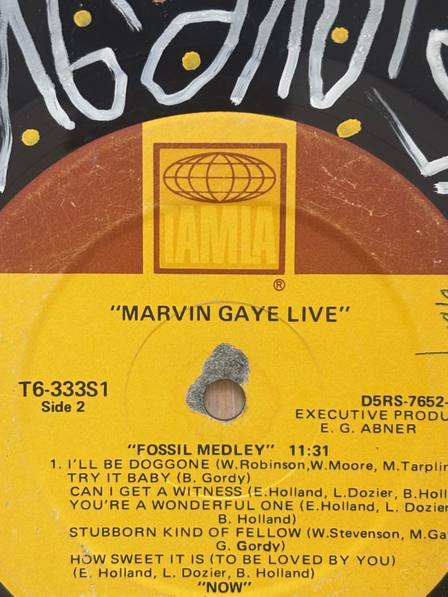 Upcycled Art on Marvin Gaye Live Record /// 1 of 1 Original