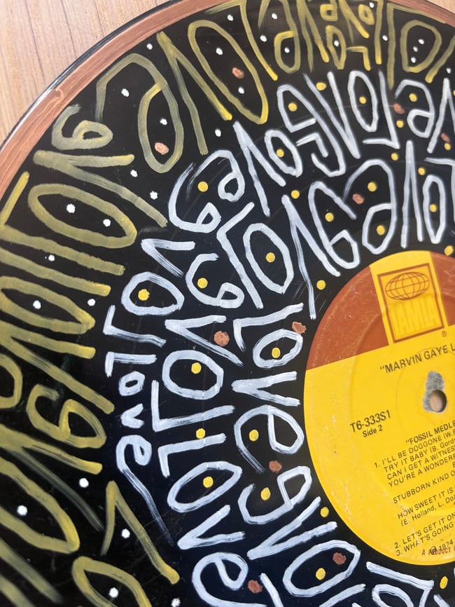 Upcycled Art on Marvin Gaye Live Record /// 1 of 1 Original