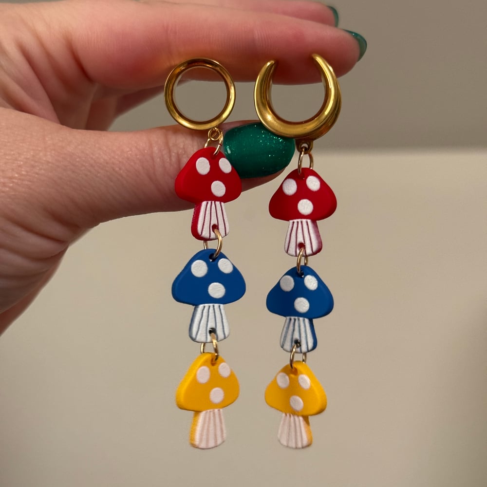 Image of Colorful Mushroom Dangles (sizes 2g-2")
