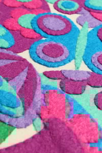 Image 3 of *BRAND NEW* Handmade Magic Garden Felt Applique Wall Hanging - BLUE