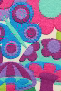 Image 2 of *BRAND NEW* Handmade Magic Garden Felt Applique Wall Hanging - BLUE