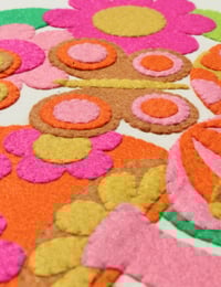 Image 2 of *BRAND NEW* Handmade Magic Garden Felt Applique Wall Hanging - PINK