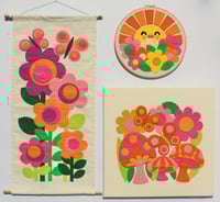 Image 4 of *BRAND NEW* Handmade Lollipop Blooms Felt Applique Wall Hanging