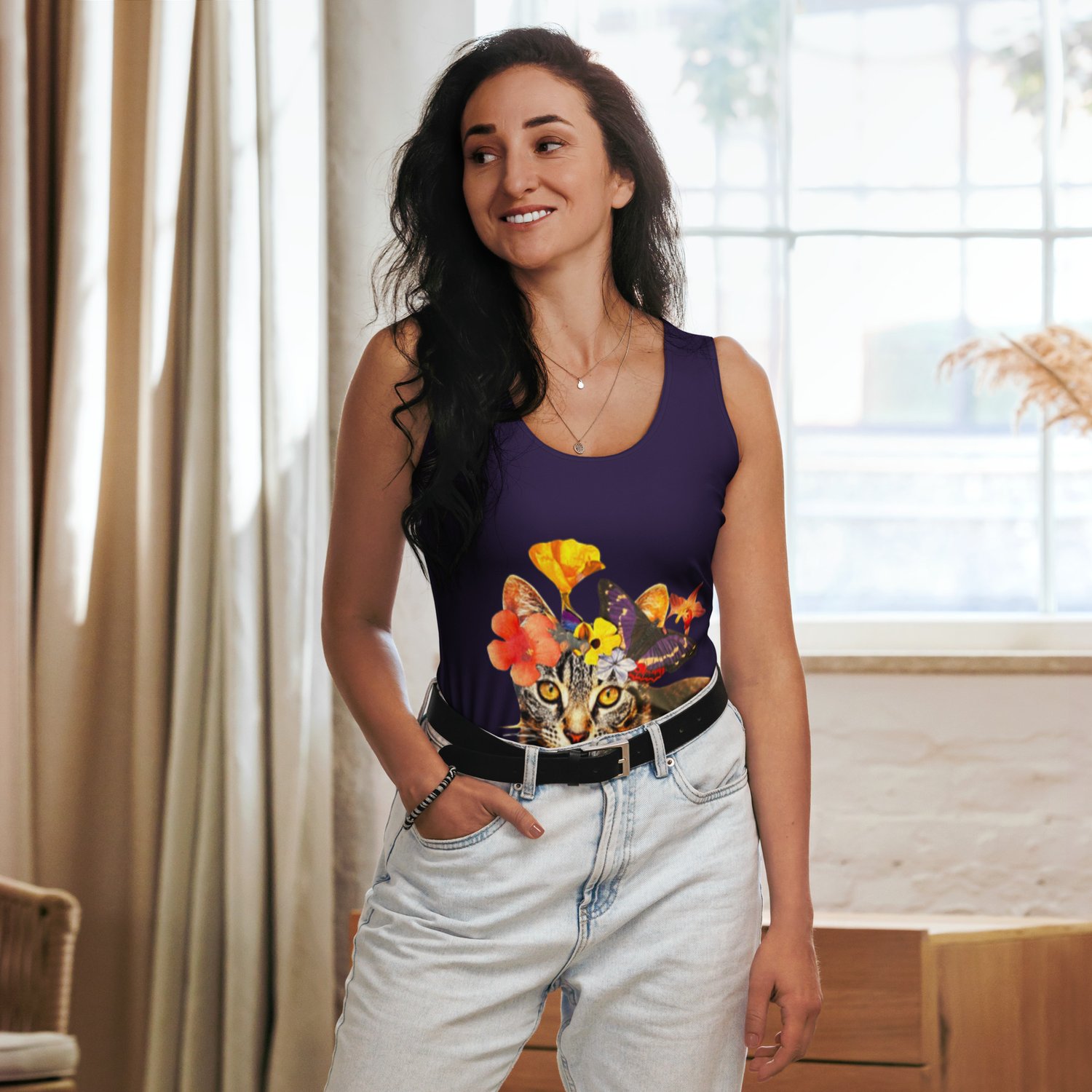 Image of Frida CatLo - All Over Print Tank Top - Purple
