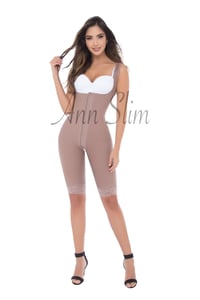 Image 1 of Ann Slim 4303 Powernet Shapewear Mid Thigh Wide Shoulder Straps