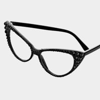 Image 9 of Embellished Cat-Eye Rhinestone Glasses – Bold Vintage Glam Eyewear for Women | Statement Frames