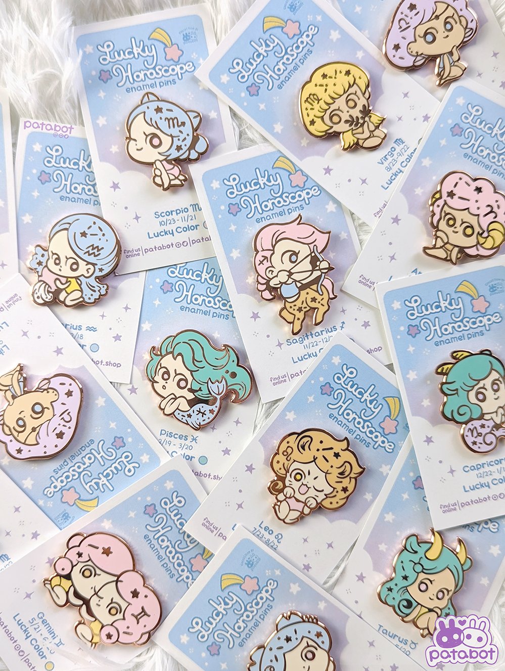 Lucky Horoscope Pins