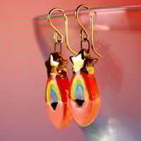 Image 2 of Gold Star Rainbow Heart Earrings