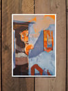 A head filled with tigers... A5 Risograph Print